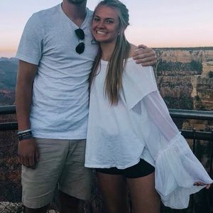 Free People Mesh Bell Sleeve Top